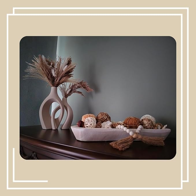 Qingbei Rina Decorative Balls for Centerpiece Bowls, Wicker Rattan Balls Decorative, Assorted Bowl Vase Fillers, Decorative Orbs Woven Spheres, Wedding Table Home Decor(Brown)