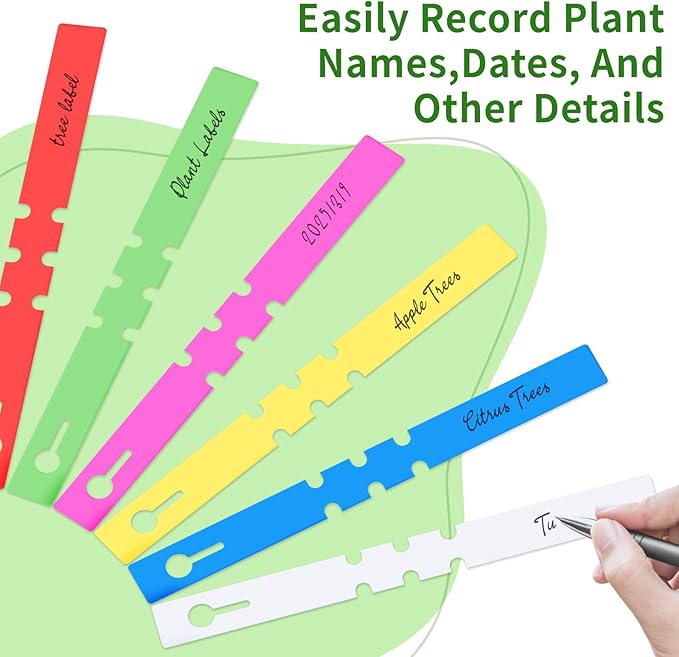 240Pcs Plant Tags, Tree Tags Plastic Wrap Around Hanging Plant Labels Adjustable Tree Markers Signs for Plant & Garden Nursery (Multicolor)