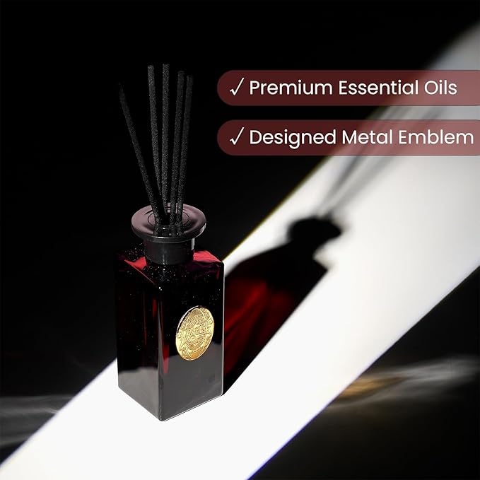 M&SENSE 6.4 oz Large Reed Diffuser Set | Rose Princess Scent Oil Diffuser with Sticks | Hotel Collection Non-Toxic Essential Oil |for Bedroom Bathroom Living Room