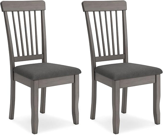 Signature Design by Ashley Shullden Casual Dining Room Side Chair with Spindle Back, 2 Count, Gray