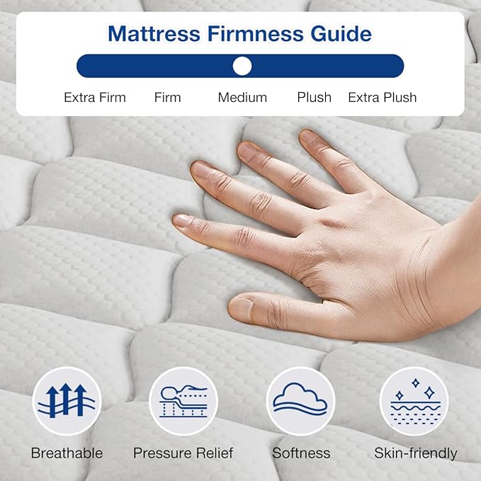 10 Inch Queen Size Mattress, Gel-Infused Memory Foam Mattress - CertiPUR-US Certified, Cooling Support, Pressure Relief, Motion Isolation, Fiberglass-Free