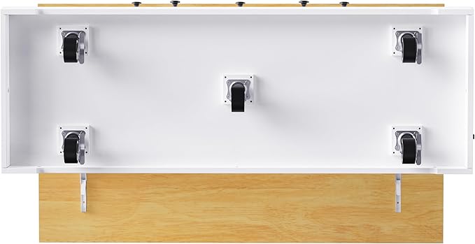 Merax 53" Kitchen Cart Island on Wheels with Power Outlet,Drop Leaf,3 Drawers and 5 Open Side Racks,Wood Storage Cabinet