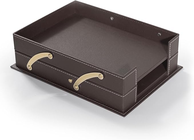 MOOGCO Bonded Set - Desk Accessories - Leather Desk Organizer - Bonded Leather Set - Office Desk Accessories - Home Office Accessories - Desk Supplies - Leather Desk Set - Office Accessories