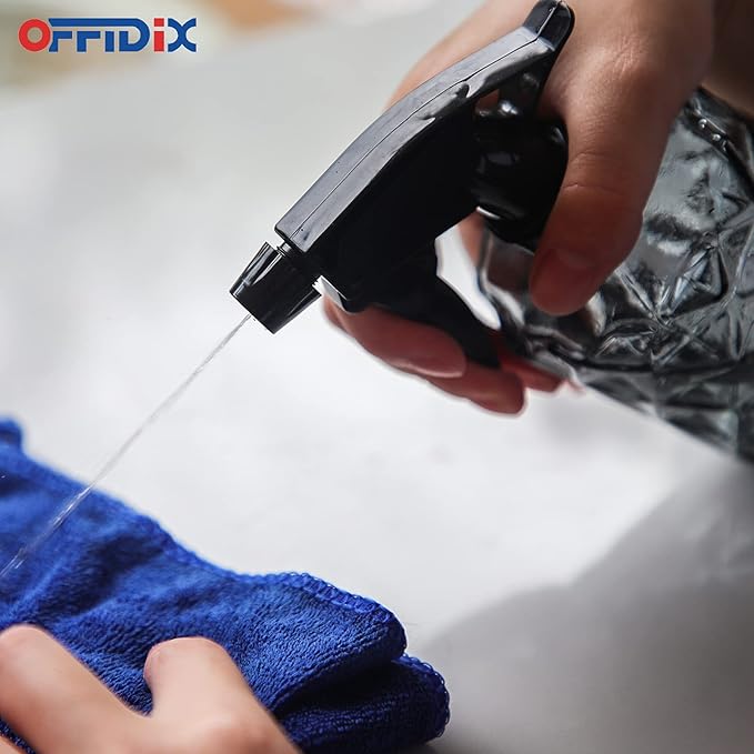 OFFIDIX Glass Spray Bottle, Fine Mist Plant Mister, Handheld Pressure Watering Can,Adjustable Nozzle Glass Spray Bottle,0.43L/15.17oz Handheld Spray Bottles for Garden Plants Cleaning Solutions（Gray）