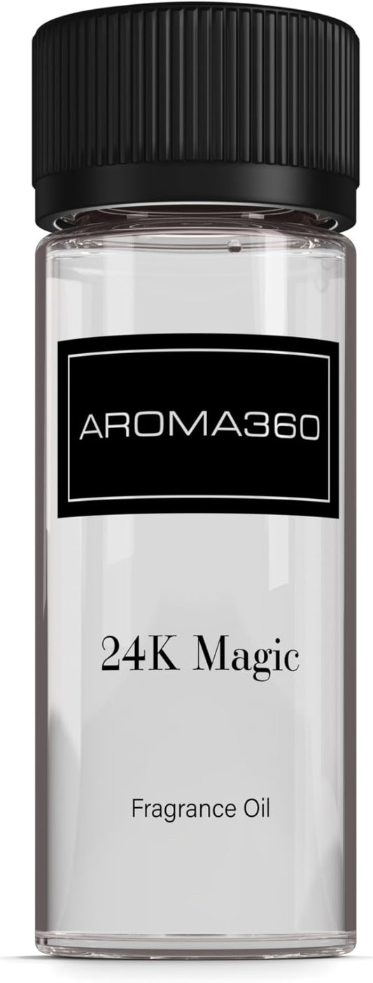 Aroma360-24K Magic Fragrance Oil Blend 50ML | Hotel Inspired Luxury Essential Oil Diffusers | Aromatherapy Scent Diffuser Oil | Citrus Beginning of Bergamot, Lemon & Lemongrass with Notes of Jasmine