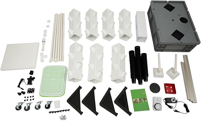 56-Hole Hydroponic Growing System Vertical Garden Tower with Automatic Watering Timer, 4 Wheels for Indoor Outdoor Use | Grow Lettuce, Strawberries, Tomatoes, Herbs