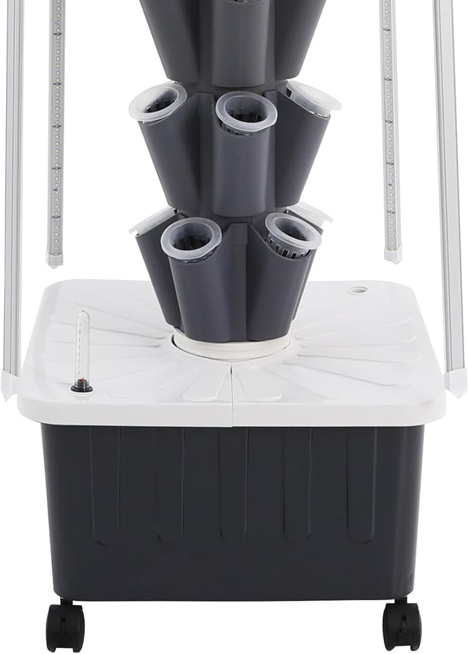 Hydroponics Growing System with LED Grow Lights, 40-Plants Indoor Vertical Hydroponic Tower, Vertical Garden Planter with Wheels, Hydroponic Germination Kit for Fruits, Vegetables, Herbs