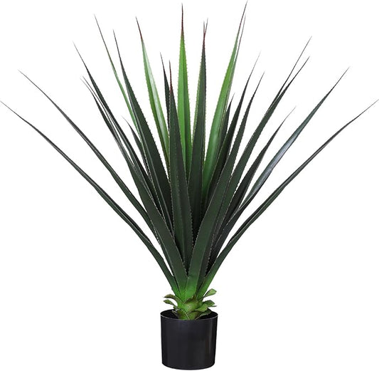 Veryhome 3FT Agave Plant Artificial Succulents 35 Inch Large Fake Outdoor Plants UV Resistant Faux Greenery for Indoor Home Office Floor Front Porch Decor