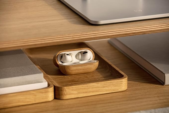 Oakywood Handcrafted Wooden Catchall Tray - Wooden Desk Organiser - Made in The EU - Natural Wood Desktop Storage - Customizable in 3 Sizes - Natural Oak - 20x12 cm (7.9"x4.7")