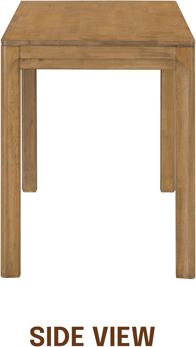 NTC Flow Modern Wooden Rectangle Desk Table with Hidden Drawer – Waterproof & Heat Resistant - Teak Look