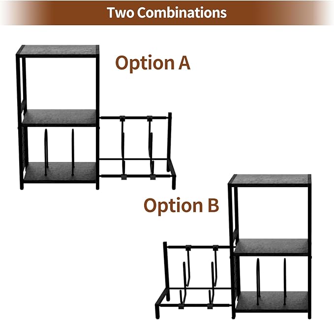 End Table with Guitar Stand,Record Player Stand,Vinyl Records Storage,2-Tier Guitar Stand for Acoustic, Electric Guitar,Bass,Turntable Stand Side Table for Music Room Studio Living Room-Black