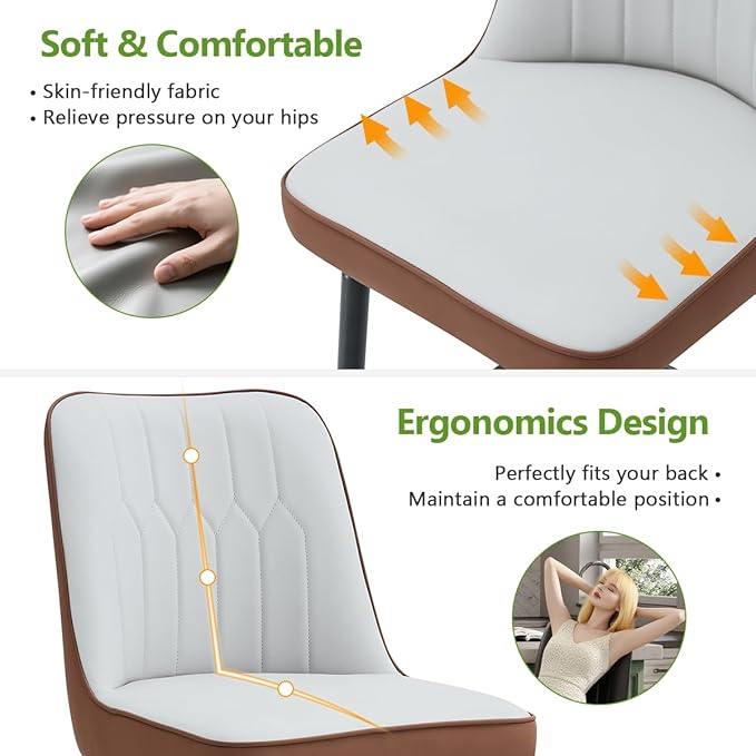 27" Bar Stools Set of 4 - Grey Counter Height Bar Stools Set of 4,Faux Leather Kitchen Island Stools with Sturdy Chrome Metal Leg,Counter Height Stools with Backs,Easy to Assemble