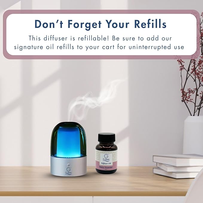 G's Breeze Baby Powder Diffuser Oil Refill - Soft & Soothing Fresh Baby Powder Scent - Ideal for Nurseries, Bedrooms, Living Rooms & More - Elevate Your Space with Comforting Aroma - 60 ML