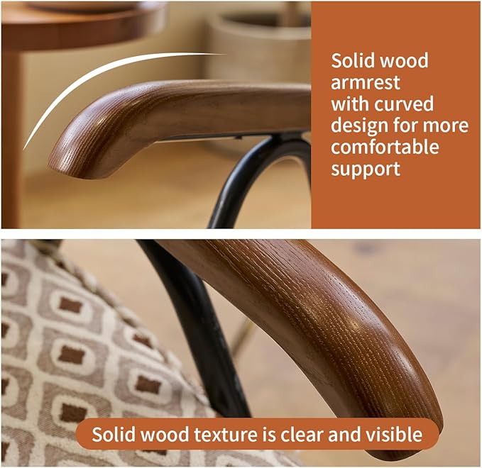 MFFM Fabric Armchair, Modern Accent Chair High Back, Living Room Chairs with Metal Legs and Soft Padded, Sofa Chairs for Home Office,Bedroom,Dining Room (Pattern)