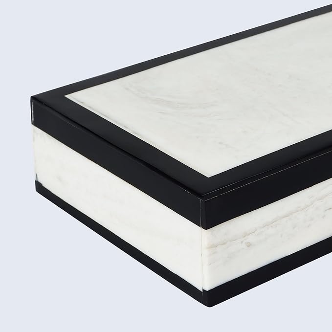 Handicrafts Home Handmade Mono Collection Decorative Jewelry Box Organizer – Keepsakes, Trinkets, and Home Decor – Antique Coffee Table Storage, Wedding Memory Box, Farmhouse Style Decor Court, 8x5x2