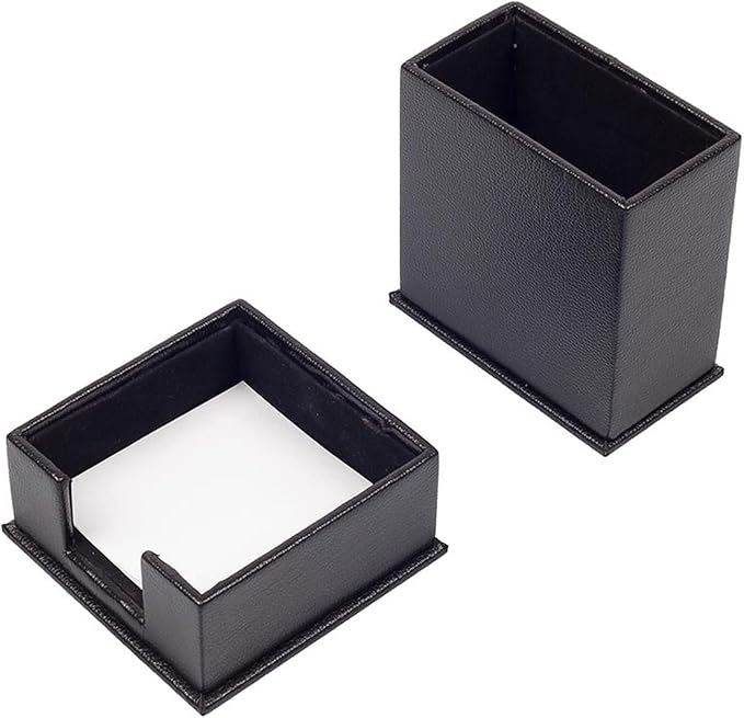 MOOGCO Bonded Set Luxury Leather Desk Pad & Desk Organization Essentials Desk Organizer Leather Desk Organizer (Black)