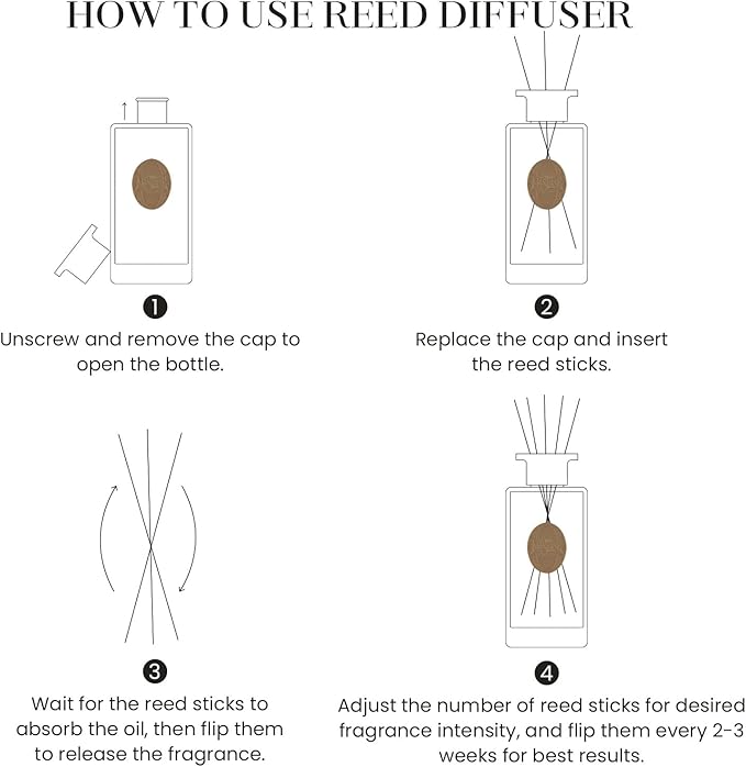 M&SENSE 10.14 oz Large Reed Diffuser | Sea Island CottonScent Oil Diffuser with Sticks |Hotel Collection Non-Toxic Essential Oil |for Bedroom Bathroom Living Room