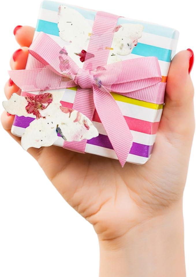 50 pcs Large Seed Paper – Pink Plantable Wildflower Butterflies for Bridal Shower, Wedding Gift, Birthday, Mother's Day & Other Milestone Celebrations