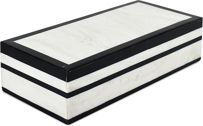 Handicrafts Home Handmade Mono Collection Decorative Jewelry Box Organizer – Keepsakes, Trinkets, and Home Decor – Antique Coffee Table Storage, Memory Box, Farmhouse Style Decor Court, 10x4.5x2.5