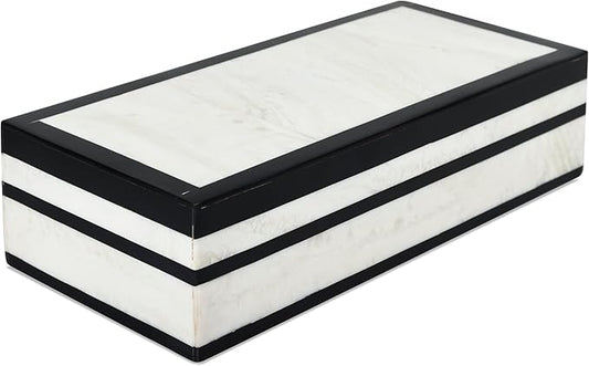 Handicrafts Home Handmade Mono Collection Decorative Jewelry Box Organizer – Keepsakes, Trinkets, and Home Decor – Antique Coffee Table Storage, Memory Box, Farmhouse Style Decor Court, 10x4.5x2.5