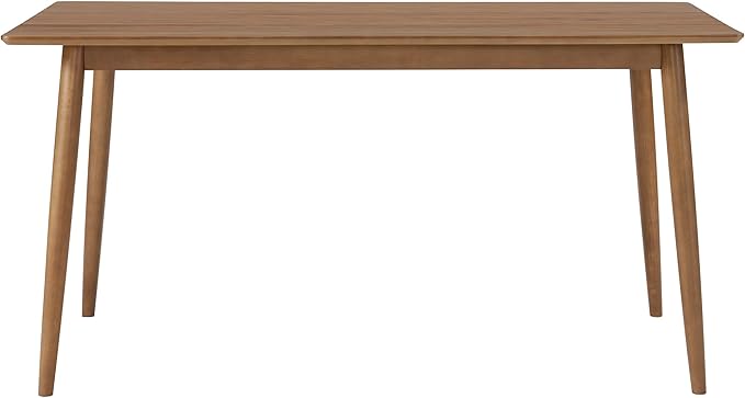 Alaterre Furniture Calais 59 Inch Mid Century Modern Dining Table for 4 - Rectangular Solid Wood Table with Minimalist Design - Mid Century Modern Furniture for Dining Room or Kitchen (Pecan Finish)
