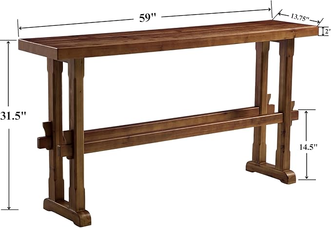 Narrow Entryway Table 59" Farmhouse Wood Long Skinny Console Table for Entryway Rustic Sofa Table for Living Room/Hallway/Reception/Bedroom, Walnut
