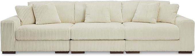 Signature Design by Ashley Lindyn Contemporary 3-Piece Sofa with Reversible Cushions, White