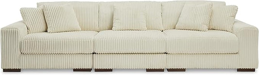 Signature Design by Ashley Lindyn Contemporary 3-Piece Sofa with Reversible Cushions, White