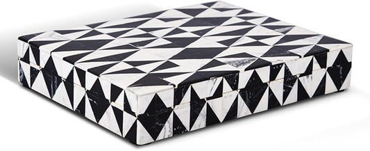 Handicrafts Home Handmade Harlequin Collection Decorative Jewelry Box Organizer – Keepsakes, Trinkets, and Home Decor – Antique Coffee Table Storage, Memory Box, Farmhouse Style Decor, 6x8x1.5