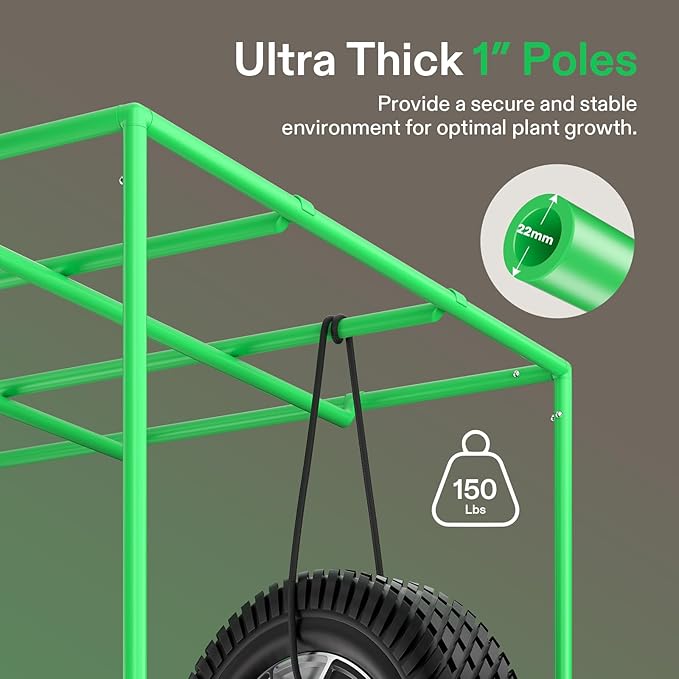 VIVOSUN P276 32"×32"×63" PRO Grow Tent, with Thick 1 inch Poles, Strengthened High Reflective Mylar Oxford Fabric & Extra Hanging Bars for Hydroponics Indoor Plant for AeroLight A150, No High CFM Kit