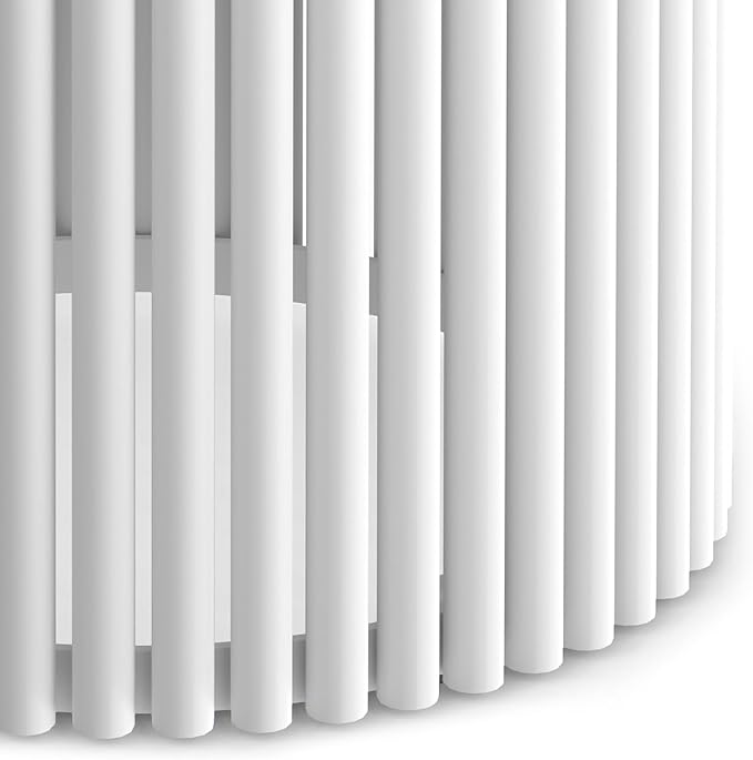 SIMPLIHOME Demy 18-inch Wide Metal and Solid Mango Accent Table in Natural/White, Round Side Table with Mango Wood Top for Living Room or Bedroom, Industrial Style, Assembled