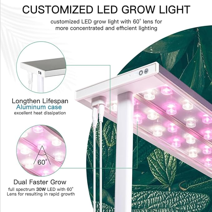 Large Hydroponics Growing System kit with Trellis,Smart Indoor Hydroponic Gardening System with LED Grow Light, Indoor Hydroponic Grow Kit for Tomato,Pepper,Cucumbers(7L,Pump)