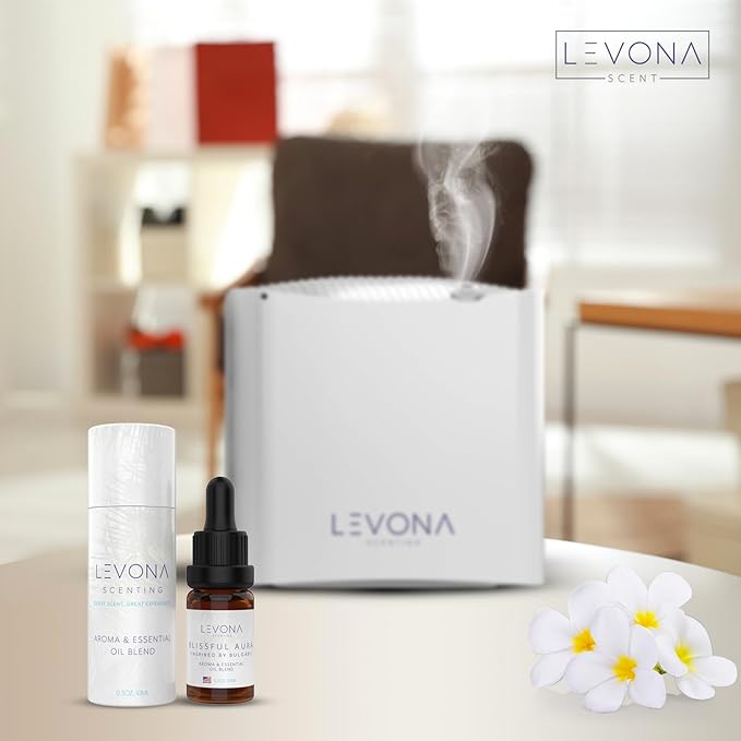 Levona Scent Essential Oils for Diffuser: Blissful Aura Diffuser Oil with Notes of Amber, Musk & Jasmine - Home Luxury Scents for Hotel & Office - Fragrance Oil -10Ml Essential Oil