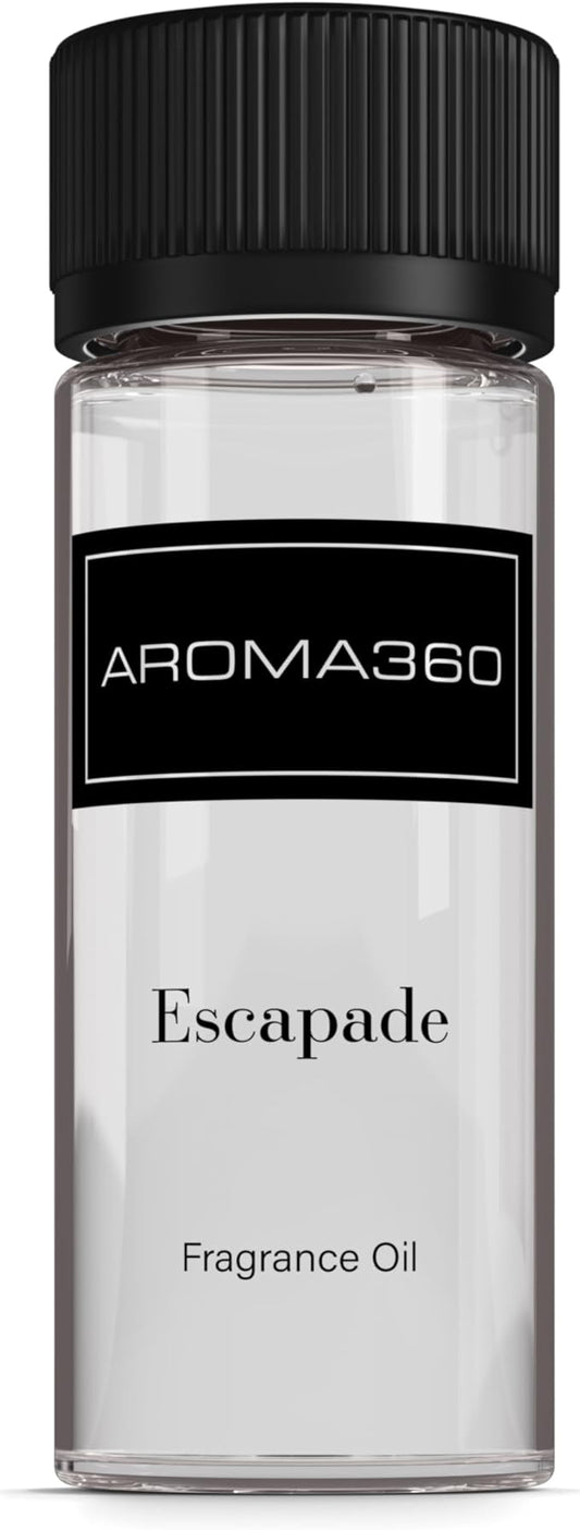Aroma360 - Escapade Fragrance Oil Scent - Luxury Aromatherapy Scent Diffuser Oil - Hints of Lemon, Ocean, Bergamot, & Fragrant Jasmine - for Essential Oil Diffusers - for Home & Office - 50ML