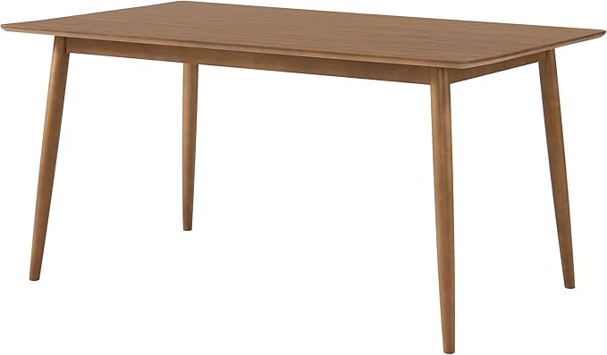 Alaterre Furniture Calais 59 Inch Mid Century Modern Dining Table for 4 - Rectangular Solid Wood Table with Minimalist Design - Mid Century Modern Furniture for Dining Room or Kitchen (Pecan Finish)