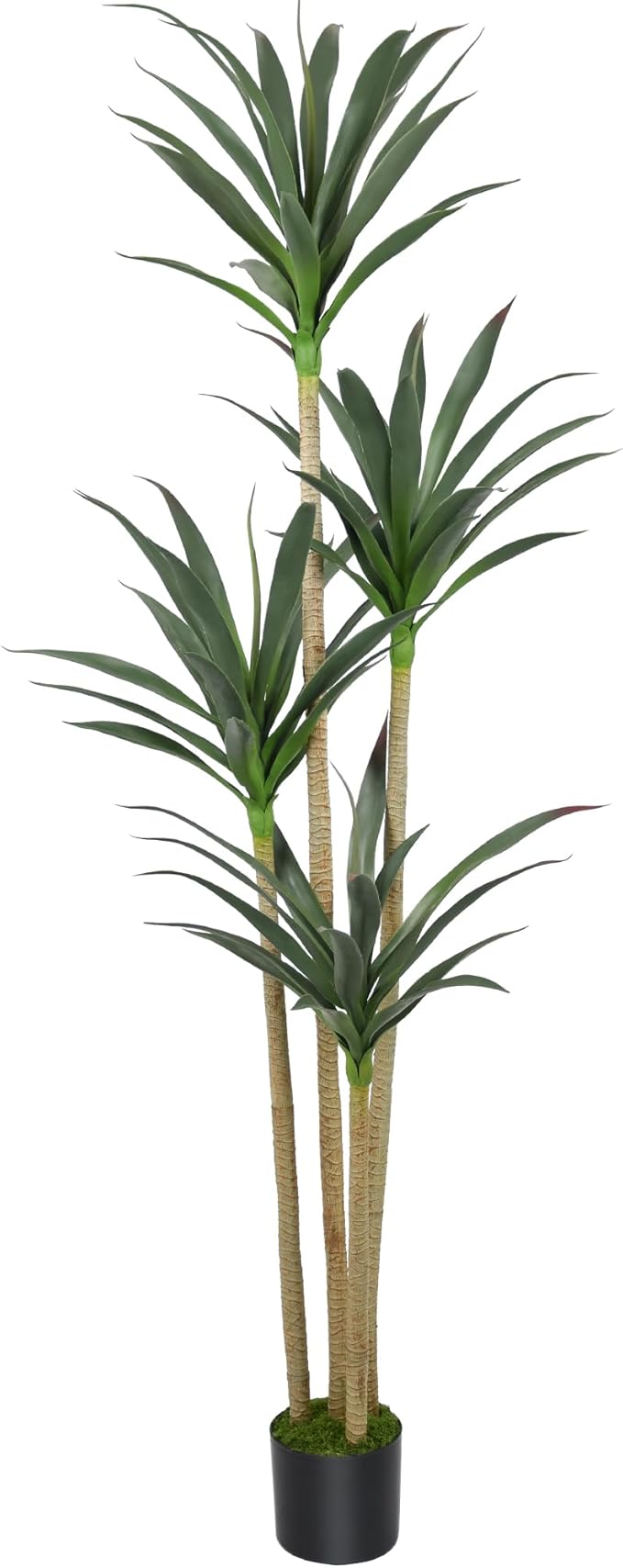 6ft Faux Agave Plant Artificial Tree with 51 Leaves and 3 Large Realistic Trunks,Fake Floor Potted Artificial Tall Plants for Home Office Garden Decor Indoor (6Feet,1Pack)