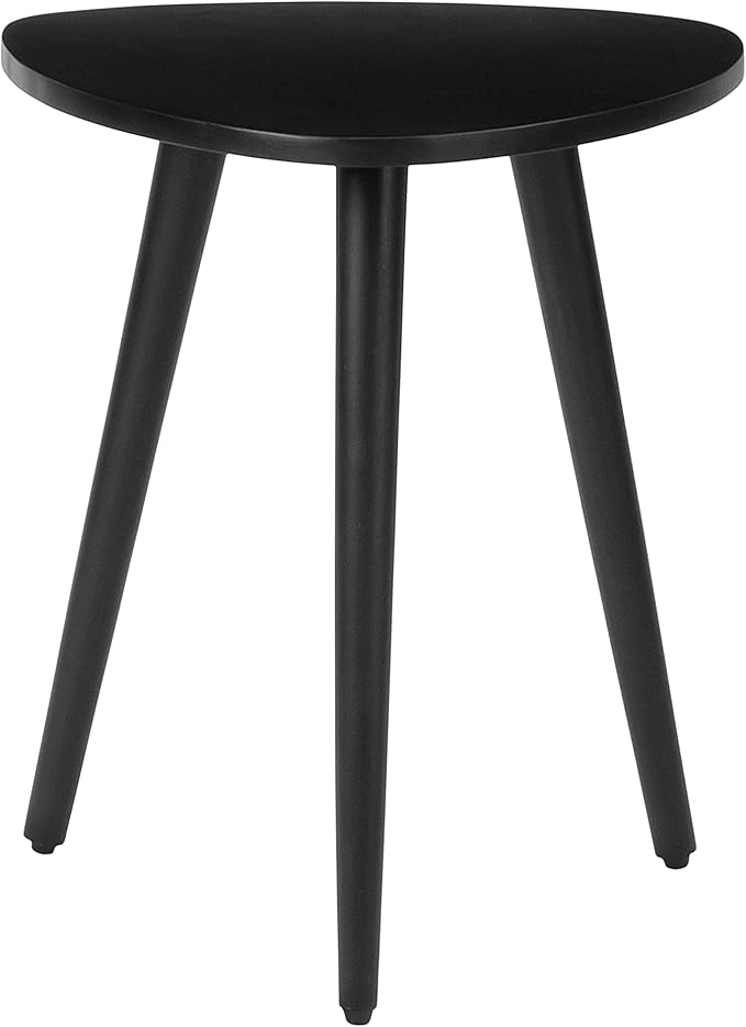 MH London Tri Pin Side Table I Handmade Natural Mango Wood, Naturally Moisture Resistant, Maintenance Free I 16" x 16" x 18" I Tora, Black