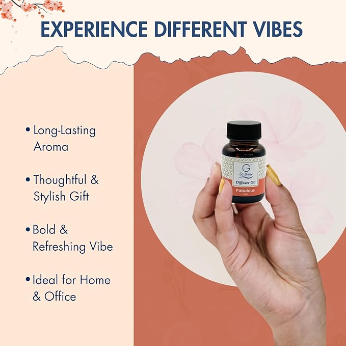 G's Breeze Fabulous Diffuser Oil Refill - Luxurious, Floral & Fruity Essence - Long-Lasting Fresh Scent - Elegant & Portable, Sophisticated Aroma - Warm Fragrance for Home and Office - 60 ML