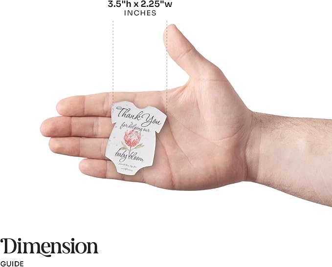 Plantable Onesie Seed Paper – 15 Protea Baby Shower Favors for Guests with Wildflower Seeds, Baby Shower Gifts for Guest