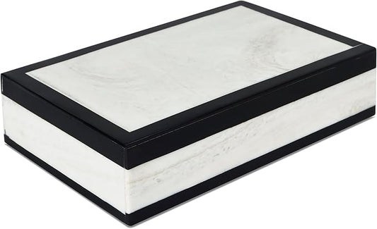 Handicrafts Home Handmade Mono Collection Decorative Jewelry Box Organizer – Keepsakes, Trinkets, and Home Decor – Antique Coffee Table Storage, Wedding Memory Box, Farmhouse Style Decor Court, 8x5x2