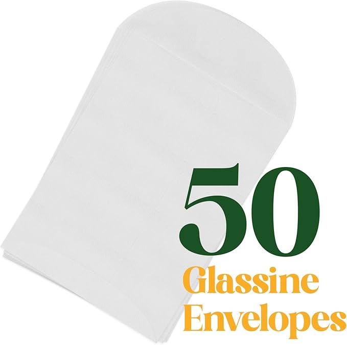 50 Sets of Square Planting Guide with Glassine Envelopes – Perfect for Seed Paper Products, Wedding Favors, and Gift Sets (Square Shape)