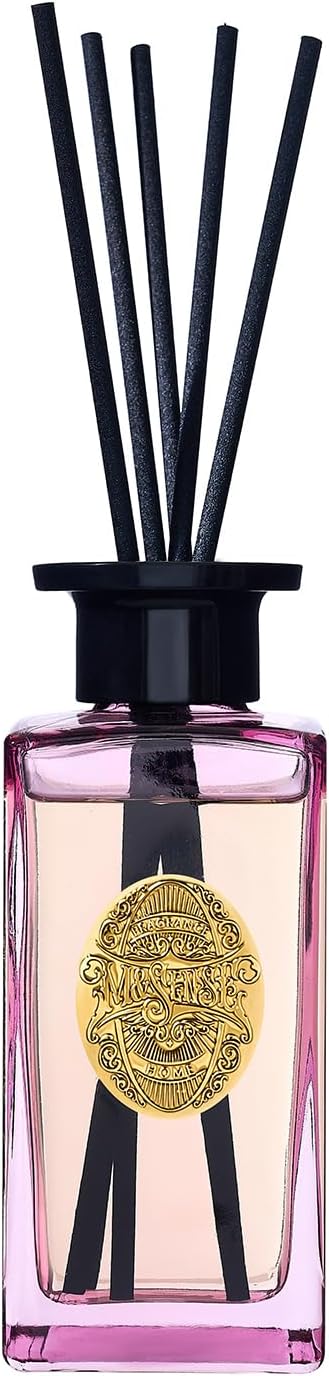 M&SENSE 6.6 oz Large Reed Diffuser Set | Ginger & Ylang Ylang Scent Oil Diffuser with Sticks | Hotel Collection Non-Toxic Essential Oil |for Bedroom Bathroom Living Room