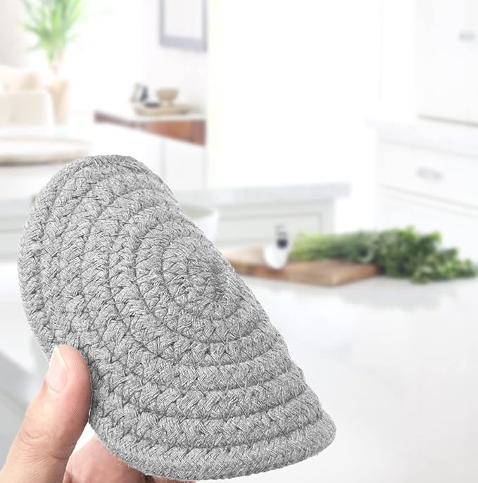 Cute Coaster Set of 6 Pcs, Super Absorbent Drink Coaster for Desk and Worktop Protection (Mix Grey, 4.3 Inches)