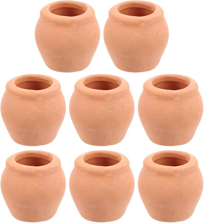 Milisten 8pcs Small Terracotta Pots Indoor Use Miniature Clay Pots Tiny Pottery Planter for Succulent Plants and Desktop Decoration