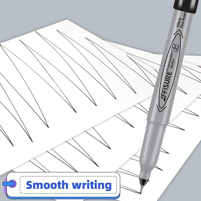 Permanent Markers, Ultra Fine Point, Black, 40 Count, 0.4mm, Fine tip permanent marker set, quick dry, waterproof, fading resists, durable, marks on paper, glass, ceramic, plastic, wood, rock, metal