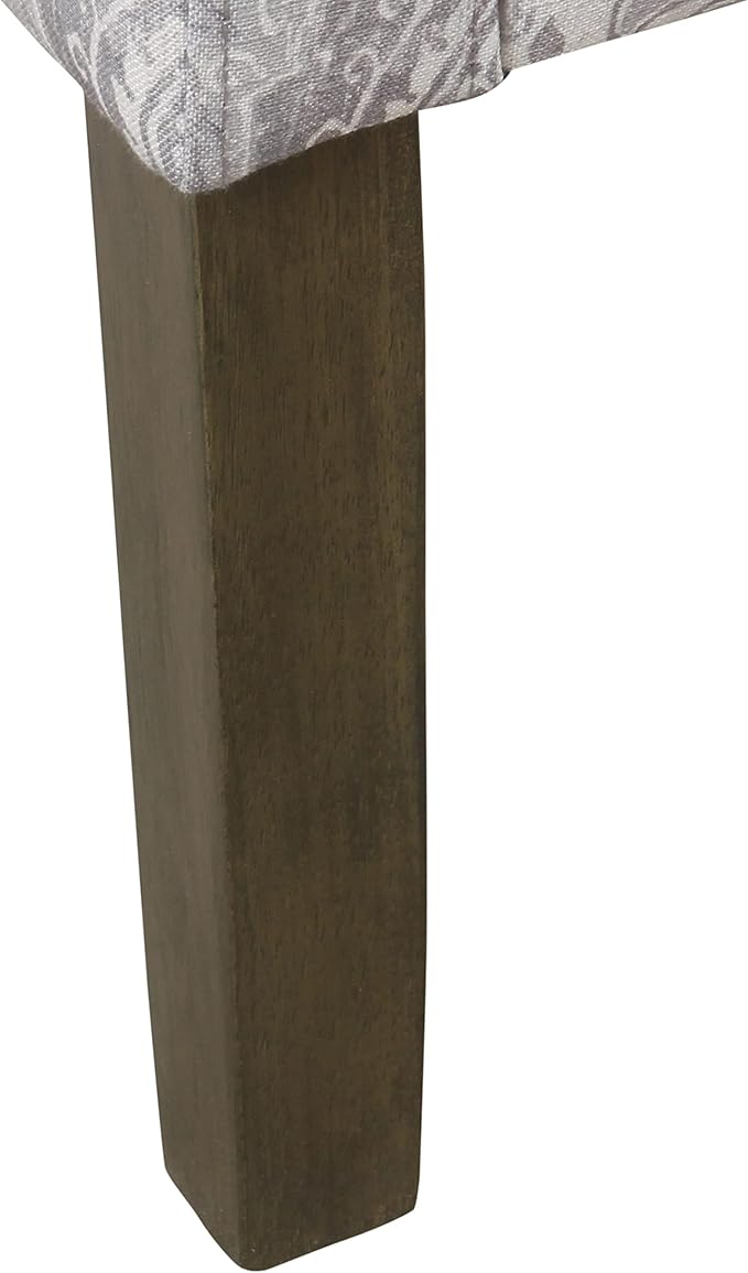 Homepop Home Decor | Upholstered Classic Swoop Arm Accent Chair | Accent Chairs for Living Room & Bedroom | Decorative Home Furniture, Gray Damask