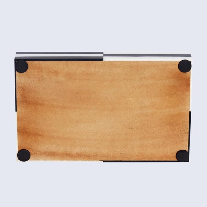 Handicrafts Home Modern Puzzle Slide Decorative Storage Box - Black & White, 8x5x2 Inches