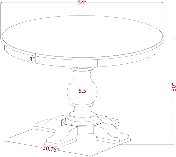 F55-11-TP - Mid Century Dining Table with Acacia Wood Round Tabletop, Sand Blasted Black Finish