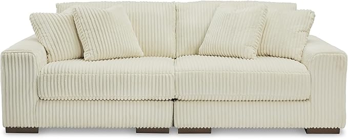 Signature Design by Ashley Lindyn Contemporary 2-Piece Sofa with Reversible Cushions, White