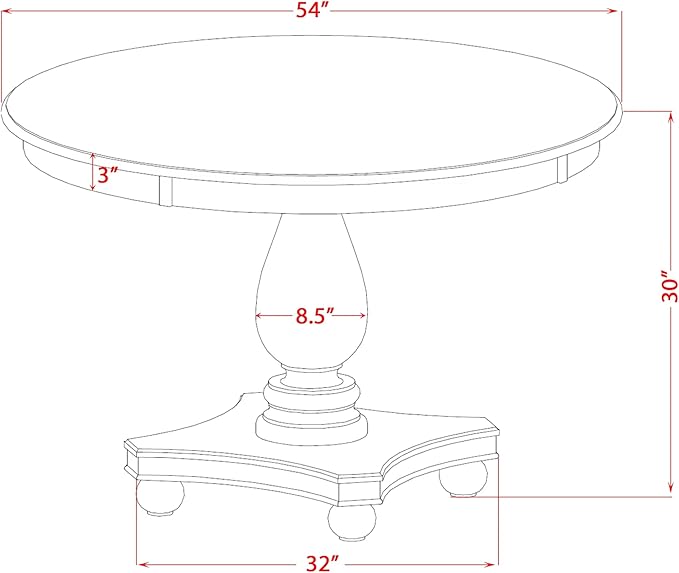 F52-11-TP - Dining Room Table with Acacia Wood Round Tabletop, Sand Blasted Black Finish